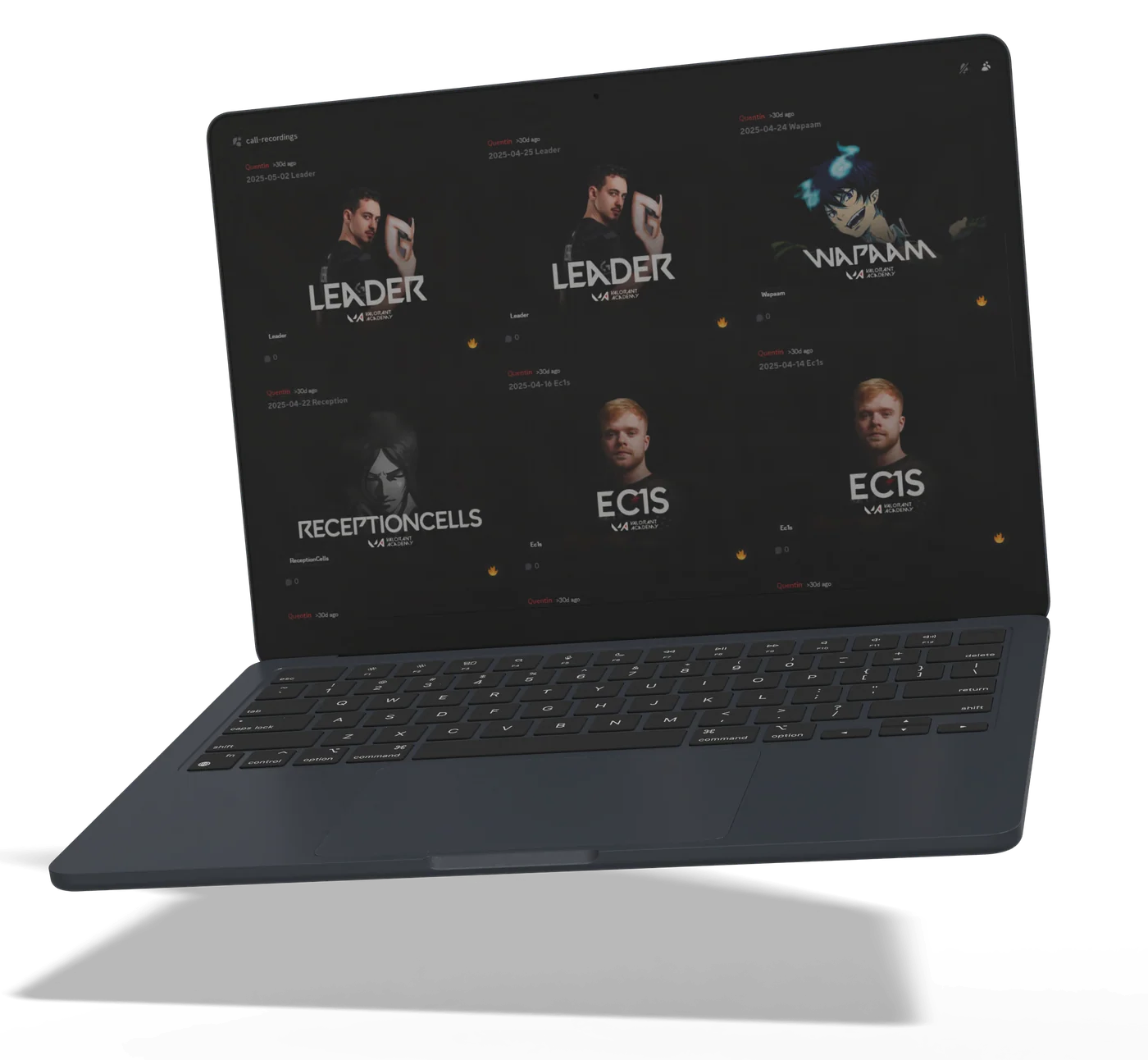 Call recordings archive mockup